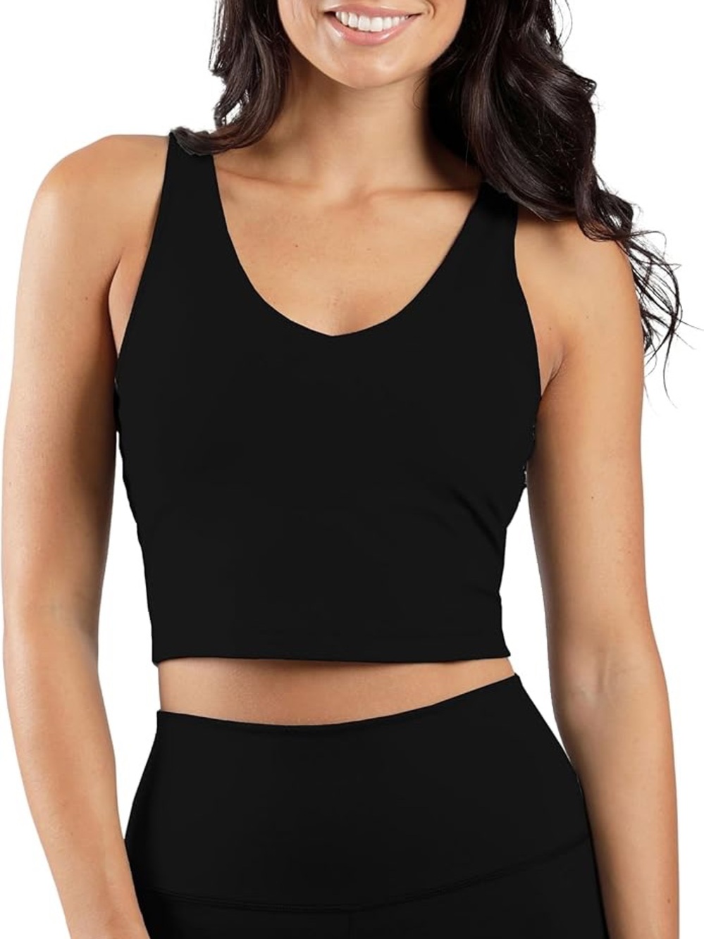 90 Degree By Reflex Black V-Neck Crop Brami